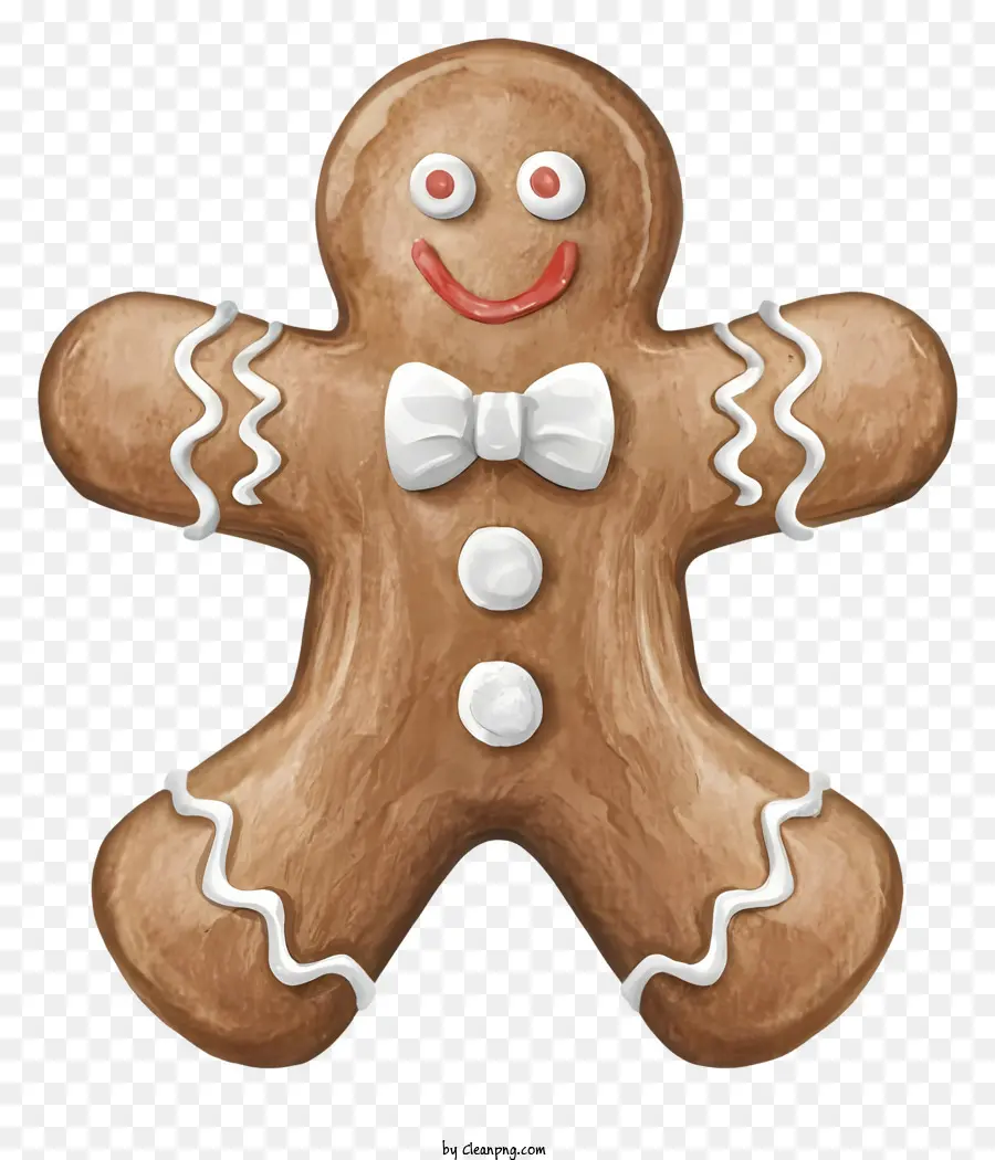 Lebkuchen Mann - Lächelnder Gingerbread Mann mit weißer Fliege