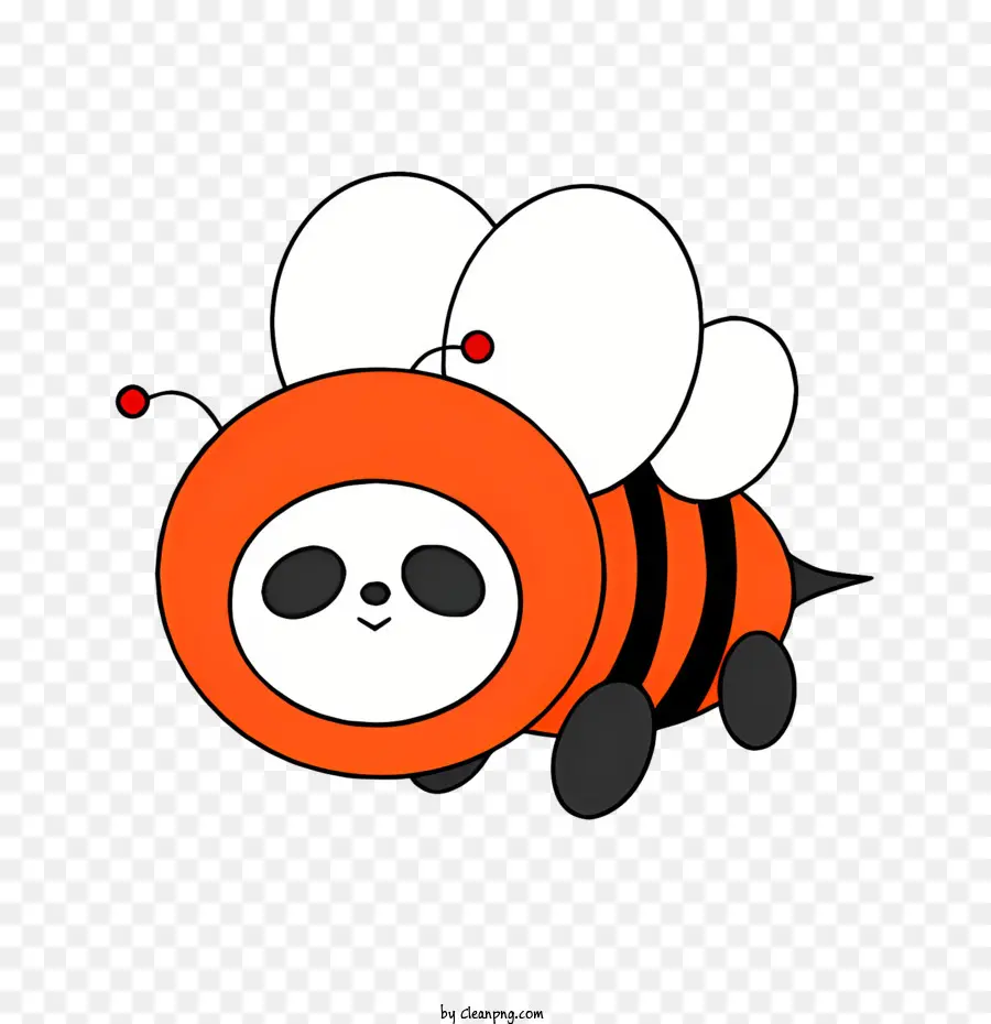 cartoon Biene - Cartoonbiene mit großem Körper und Flügeln