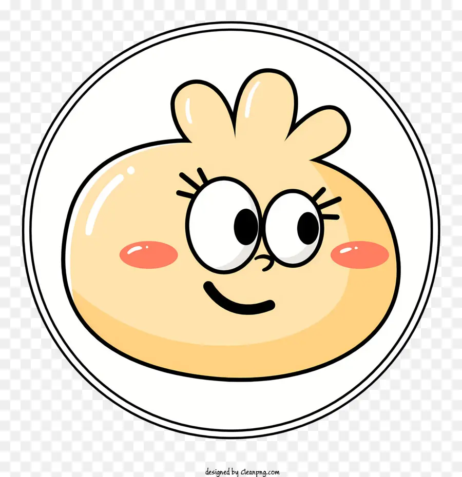 Cartoon -Charakter Big Smile geschlossen und geöffnete Augen schwarzer Hintergrund schauen nach oben - Cartooncharakter mit großen Augen und Lächeln