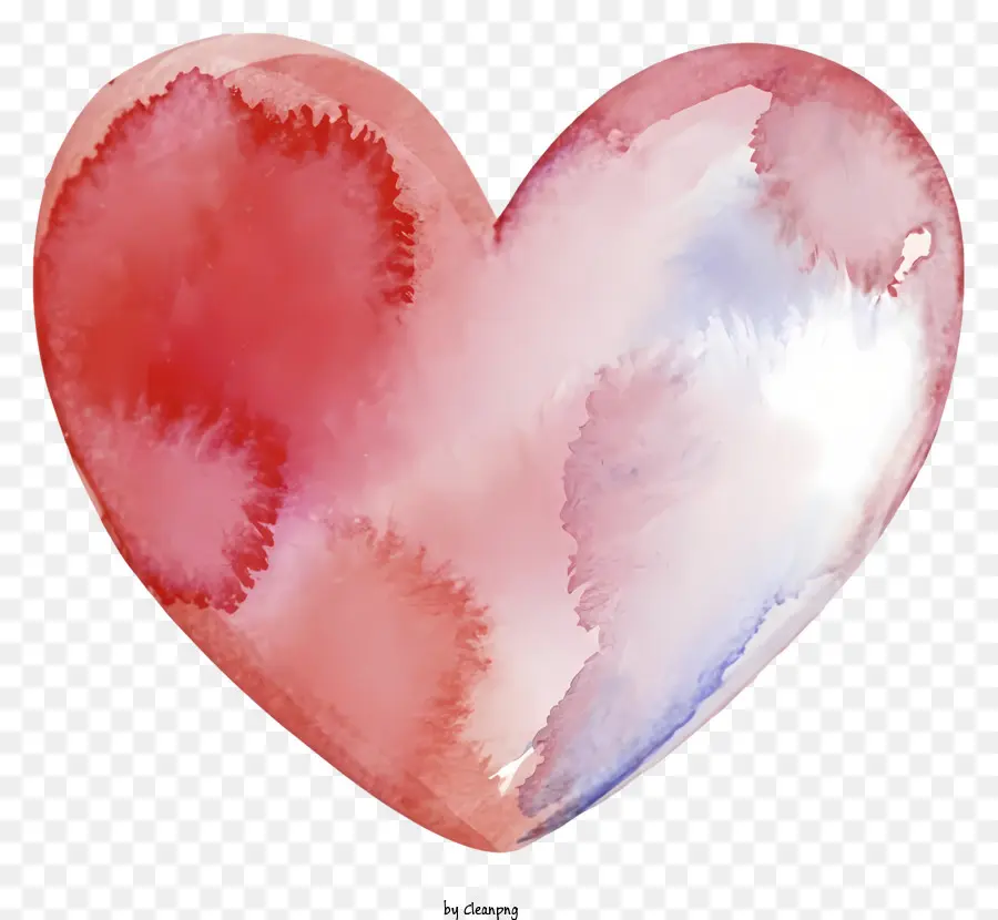 WaterColor Painting Heart Art Art Paint Red and Blue Spilars Black Sfondo Art White Paper - Cuore ad acquerello con pittura schizza su sfondo nero