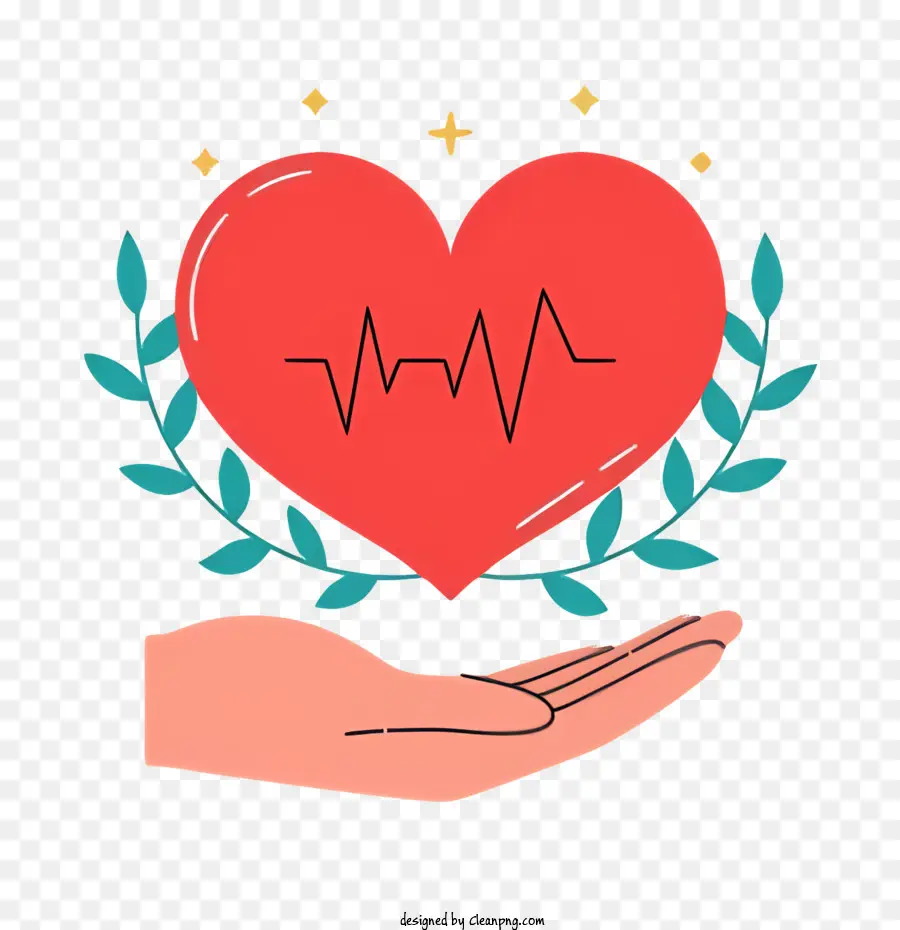 Heart Health Love Healthy Living Cardiac Monitoring Frequenza cardiaca - Persona che tiene il cuore rosso con il monitor cardiaco
