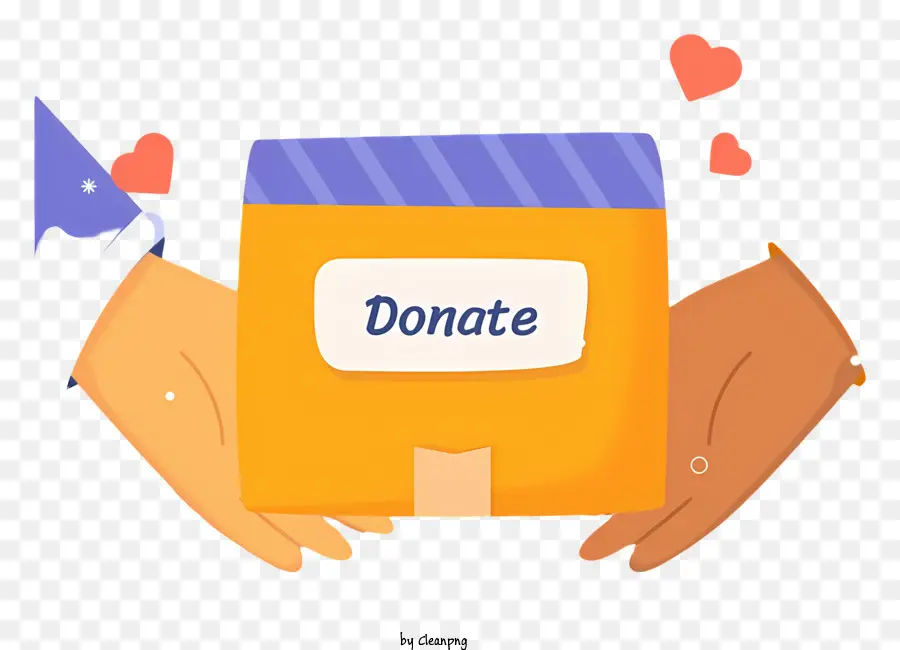 donation box charity help those in need yellow cardboard box red heart
