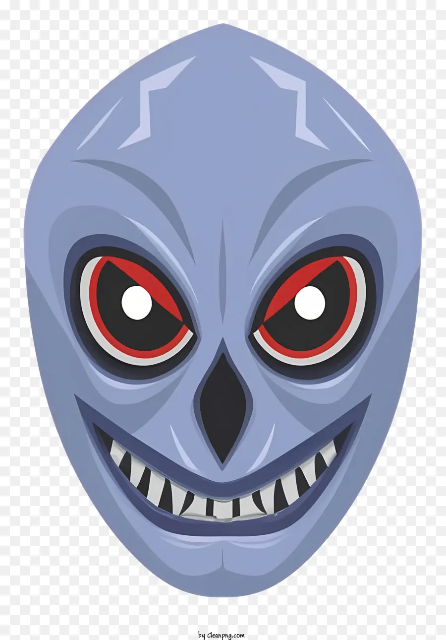 Cartoon Monster aggressiver Zeichentrickfigur Scary Cartoon Fang-Fang-Mund rotäugiger Cartoon - Erschreckendes Cartoon -Gesicht mit großem Mund, Hörnern