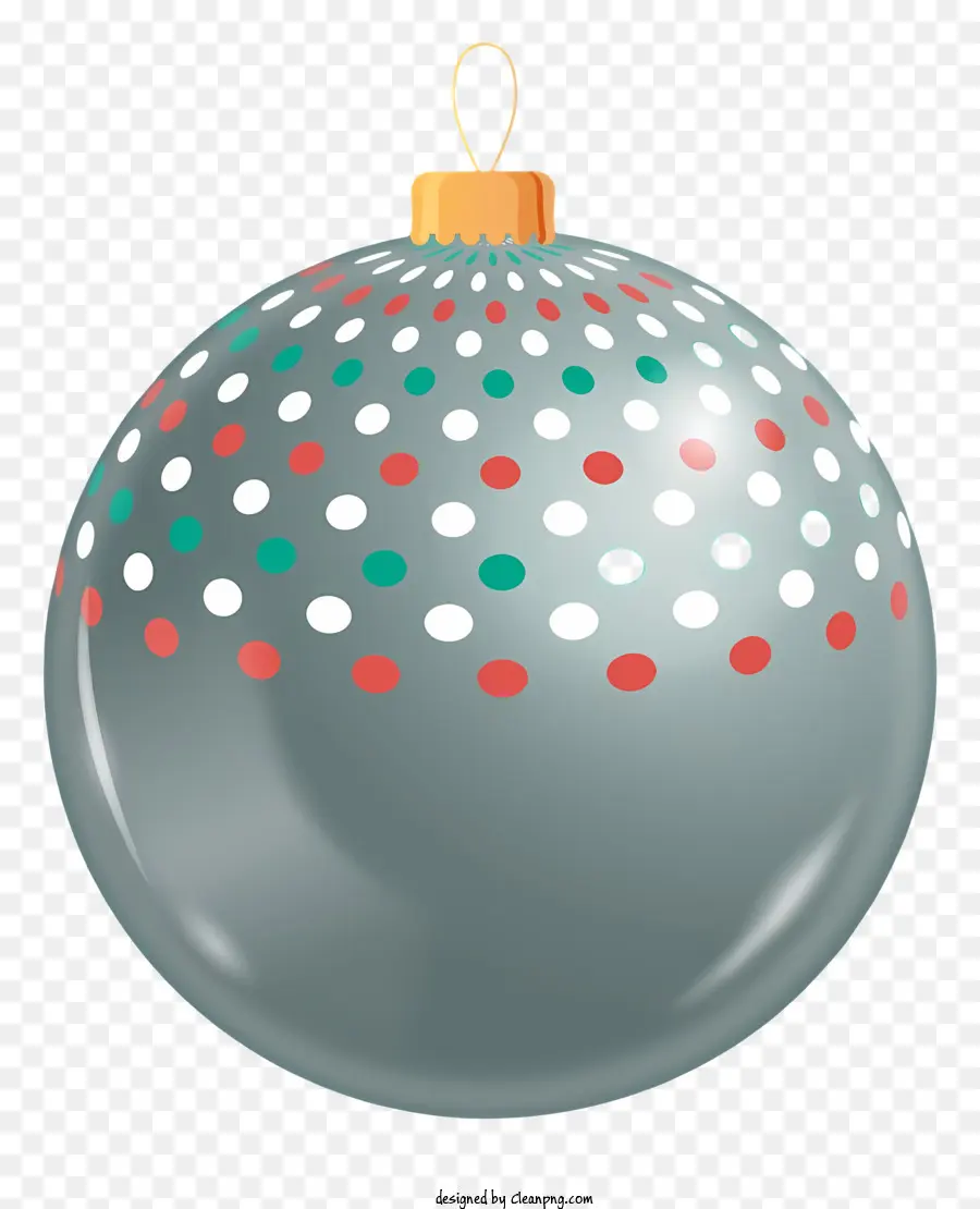 Ornamento di natale - Ornamento di Natale grigio con punti rossi, verdi e bianchi