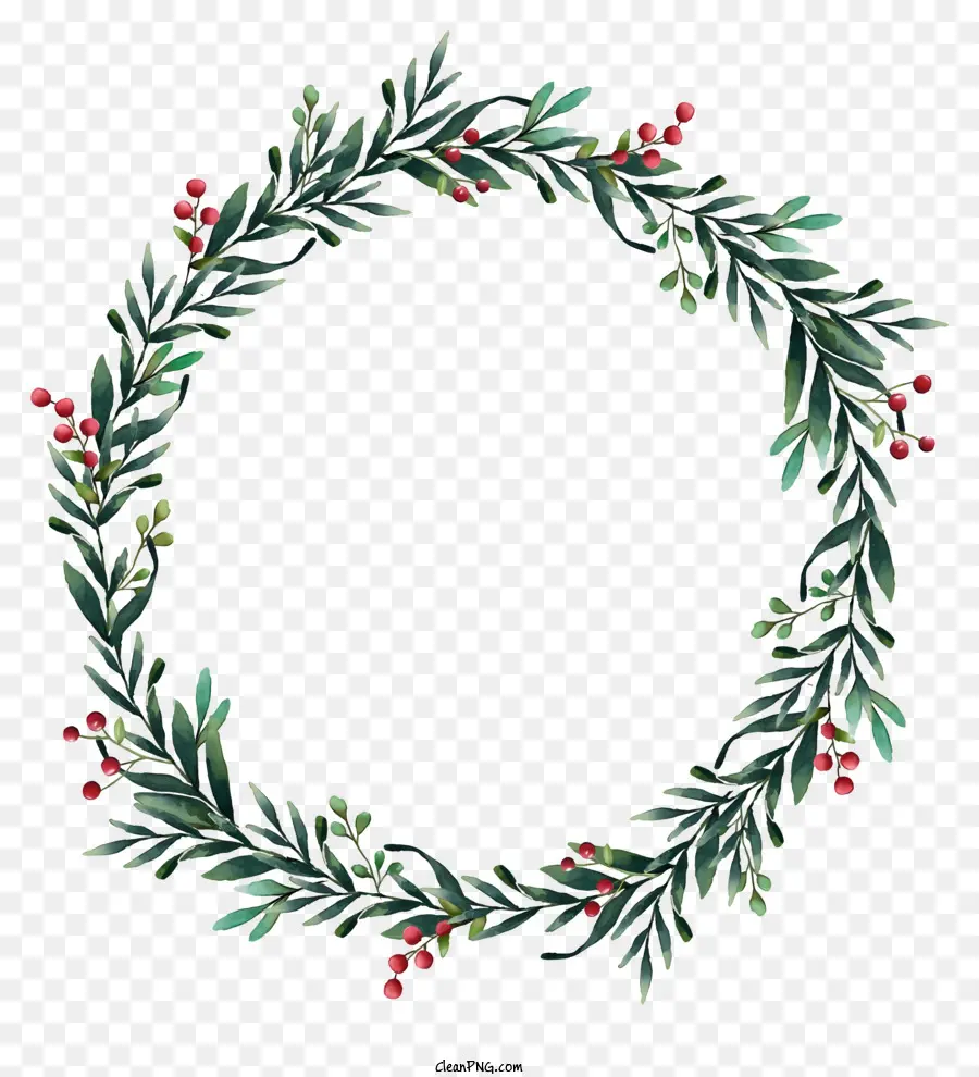 olive branch wreath red berry wreath circle wreath design symmetrical wreath wavy pattern wreath