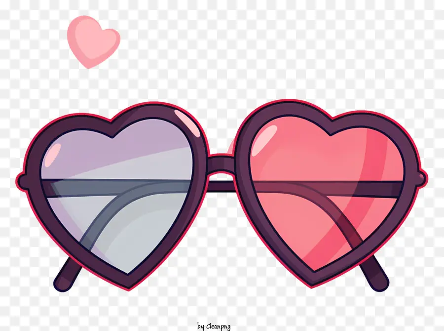 Herzform - Herzförmige Sonnenbrille mit rosa und lila Objektiven