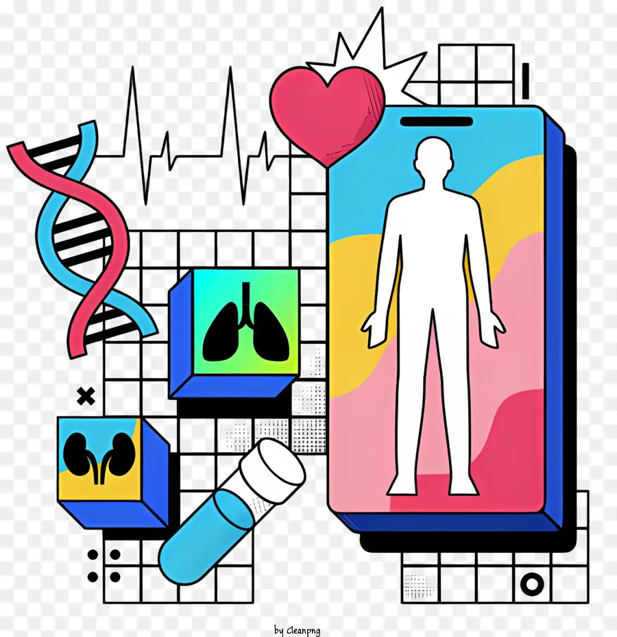 Blutspende - Person mit Herzsymbol und medizinischen Symbolen am Telefon
