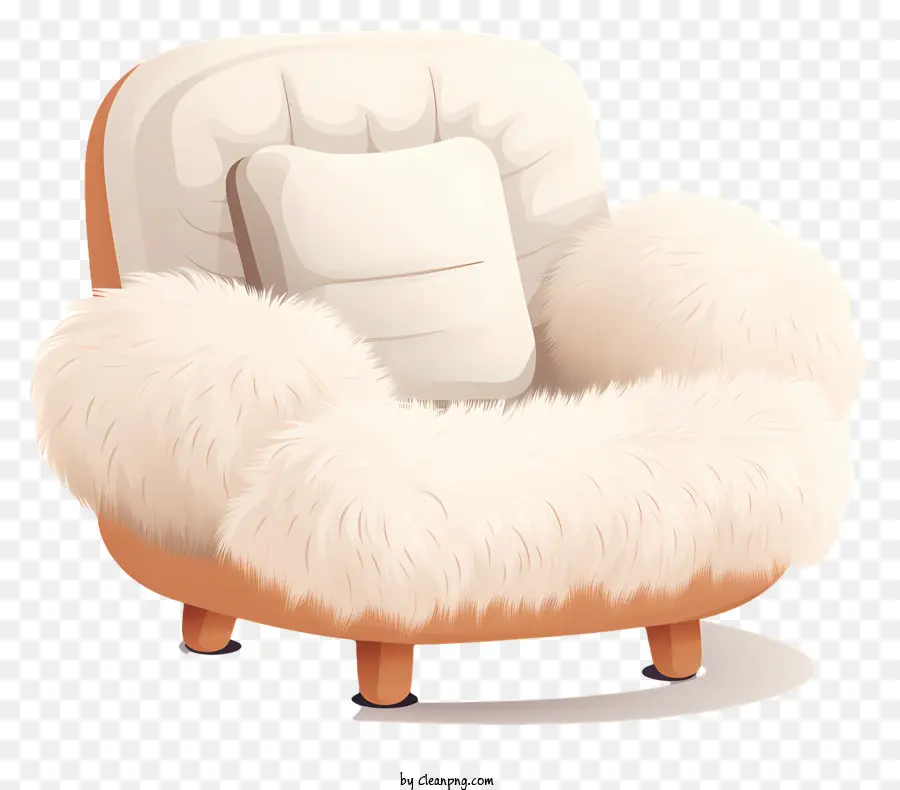 armchair faux fur plush cushion comfort