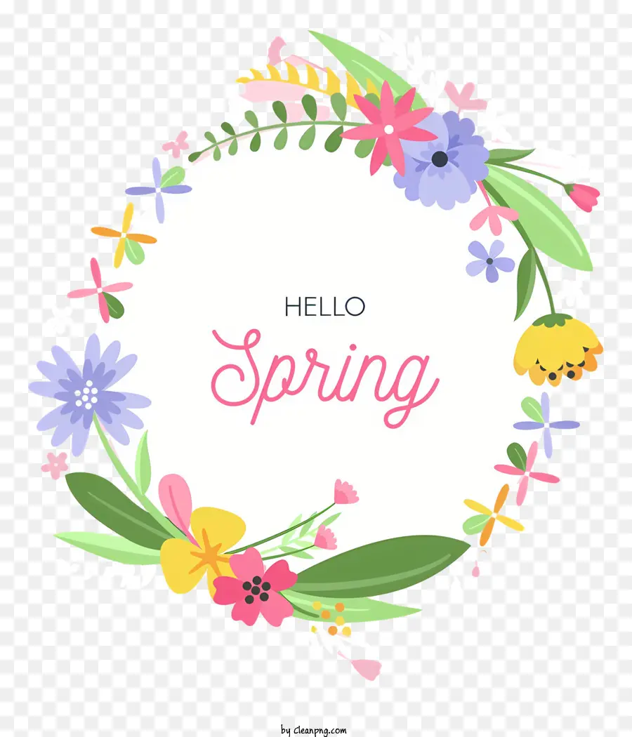 spring floral wreath hello spring wreath floral elements pastel colors bright wreath
