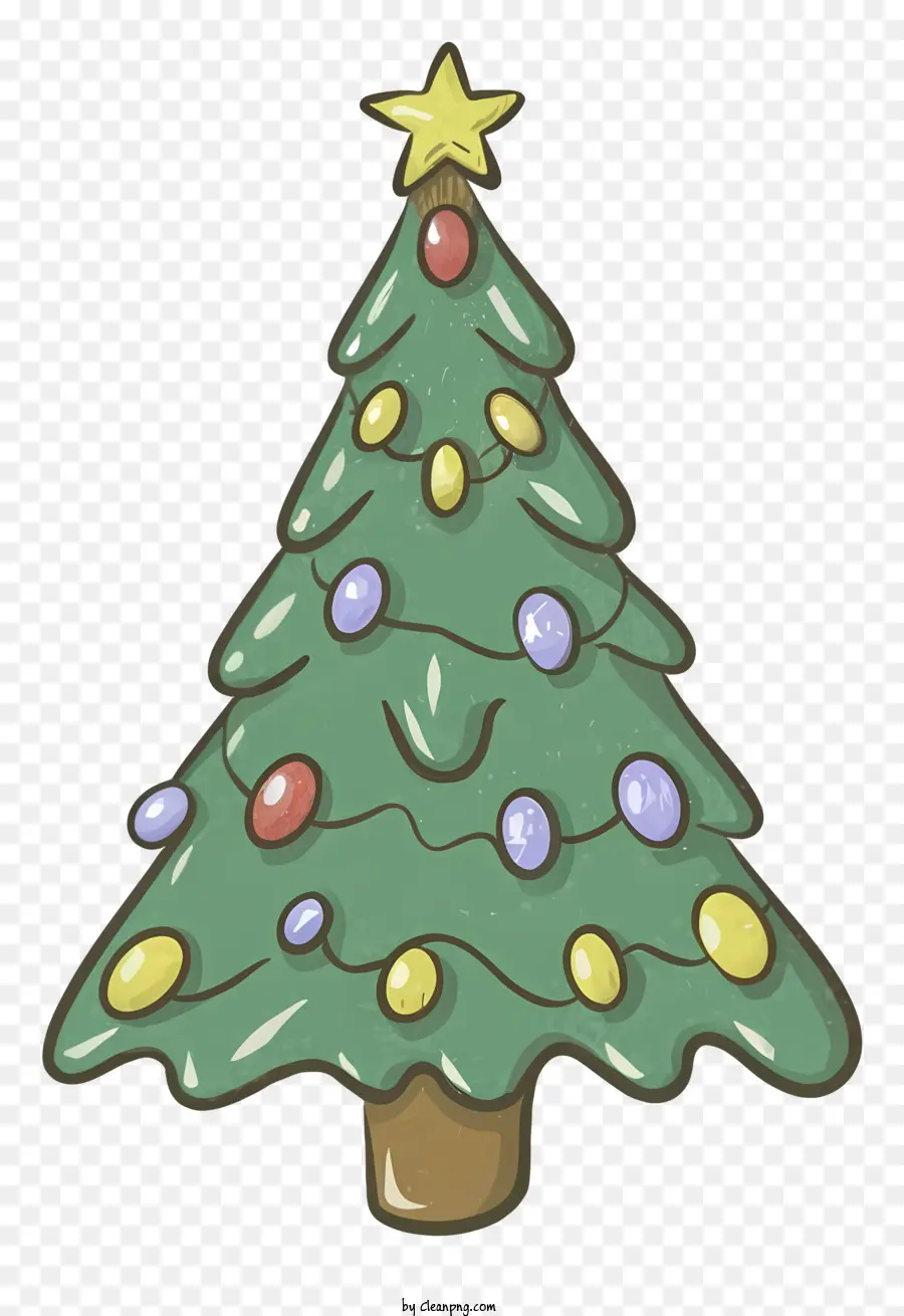 Weihnachtsbaum - Buntes, skurriler Weihnachtsbaum mit Lichtern und Dekorationen