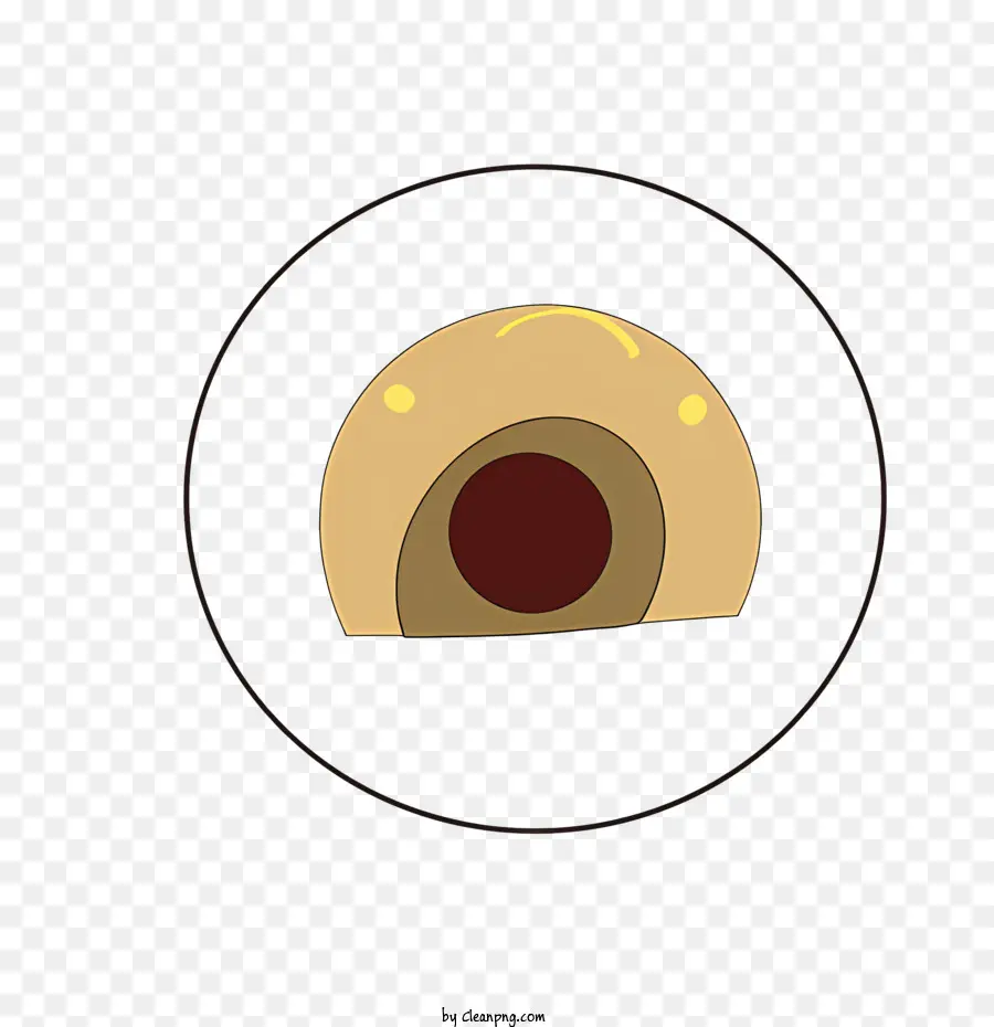 Weißer Kreis - Schwarzes rundes Objekt mit roten Punkt und Loch