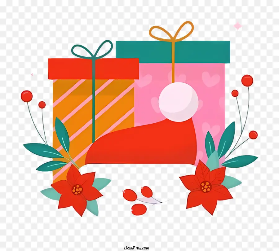 regali di natale - Display regalo festivo mono-tono con accenti di pinesa