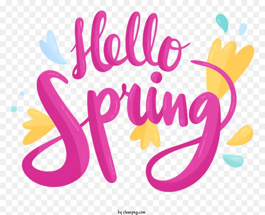 xin chào mùa xuân - Tác phẩm nghệ thuật 'Hello Spring' đầy màu sắc với phông chữ cách điệu