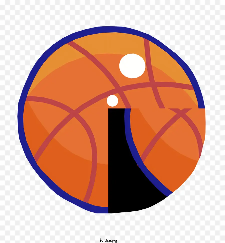 arancione - Basket con colore arancione, striscia blu, forma rotonda, consistenza liscia, immagine dei cartoni animati