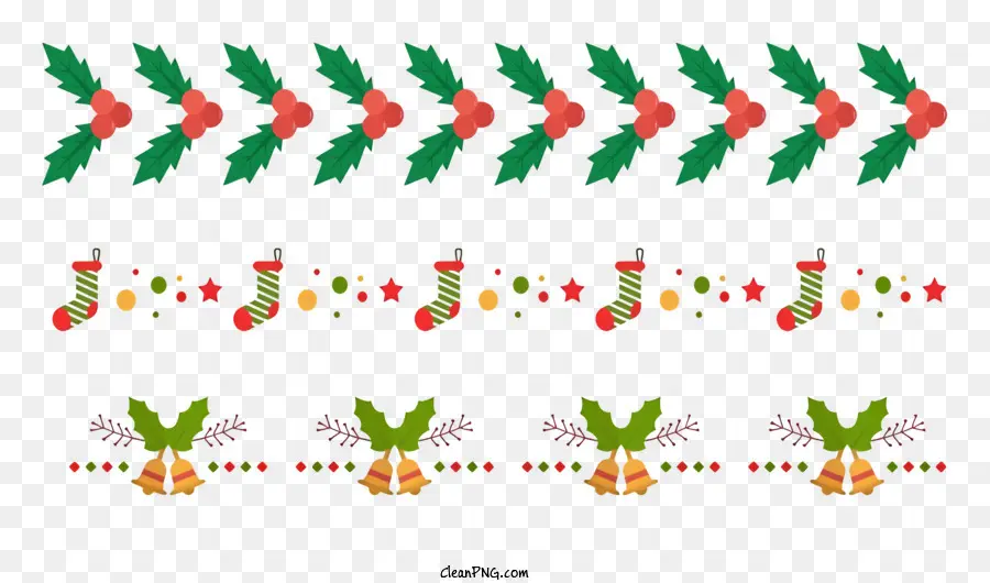 Weihnachtsdekoration - Schwarz-Weiß-Holly-Illustration mit Rot und Grün