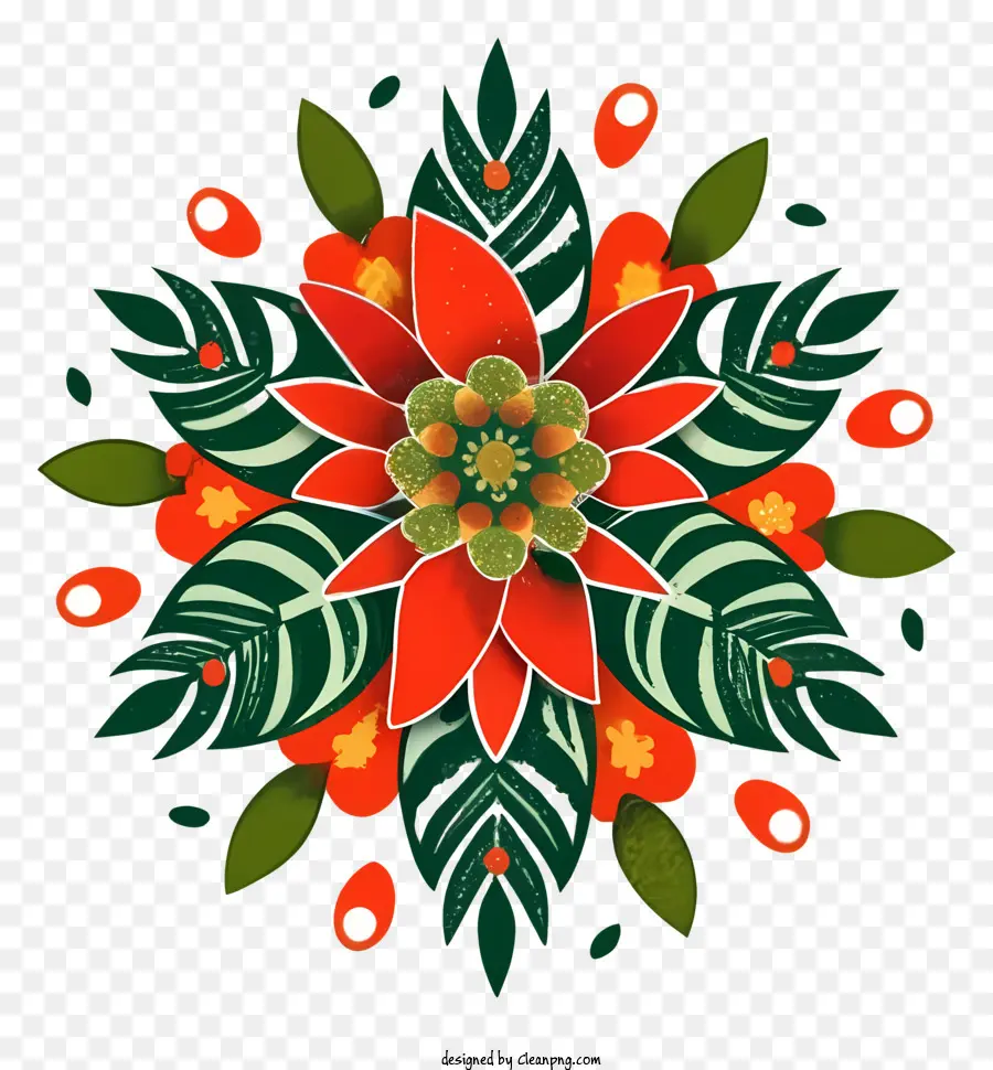 disegno floreale - Design dettagliato di fiori circolari con vari colori
