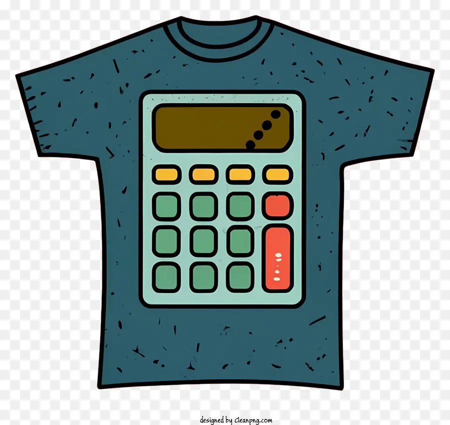 Taschenrechner T-Shirt Blue Calculator T-Shirt-Logo-T-Shirt mit Taschenrechner Dunkelblau T-Shirt - Dunkelblaues T-Shirt mit Taschenrechner-Logo-Design