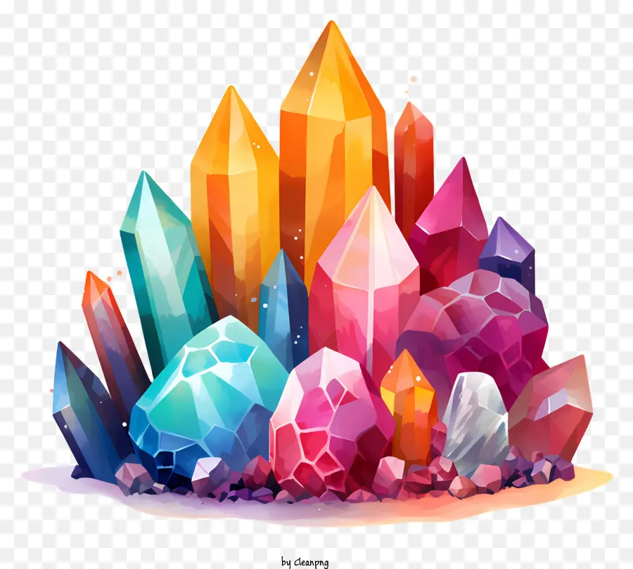 crystals colorful shapes sizes translucent
