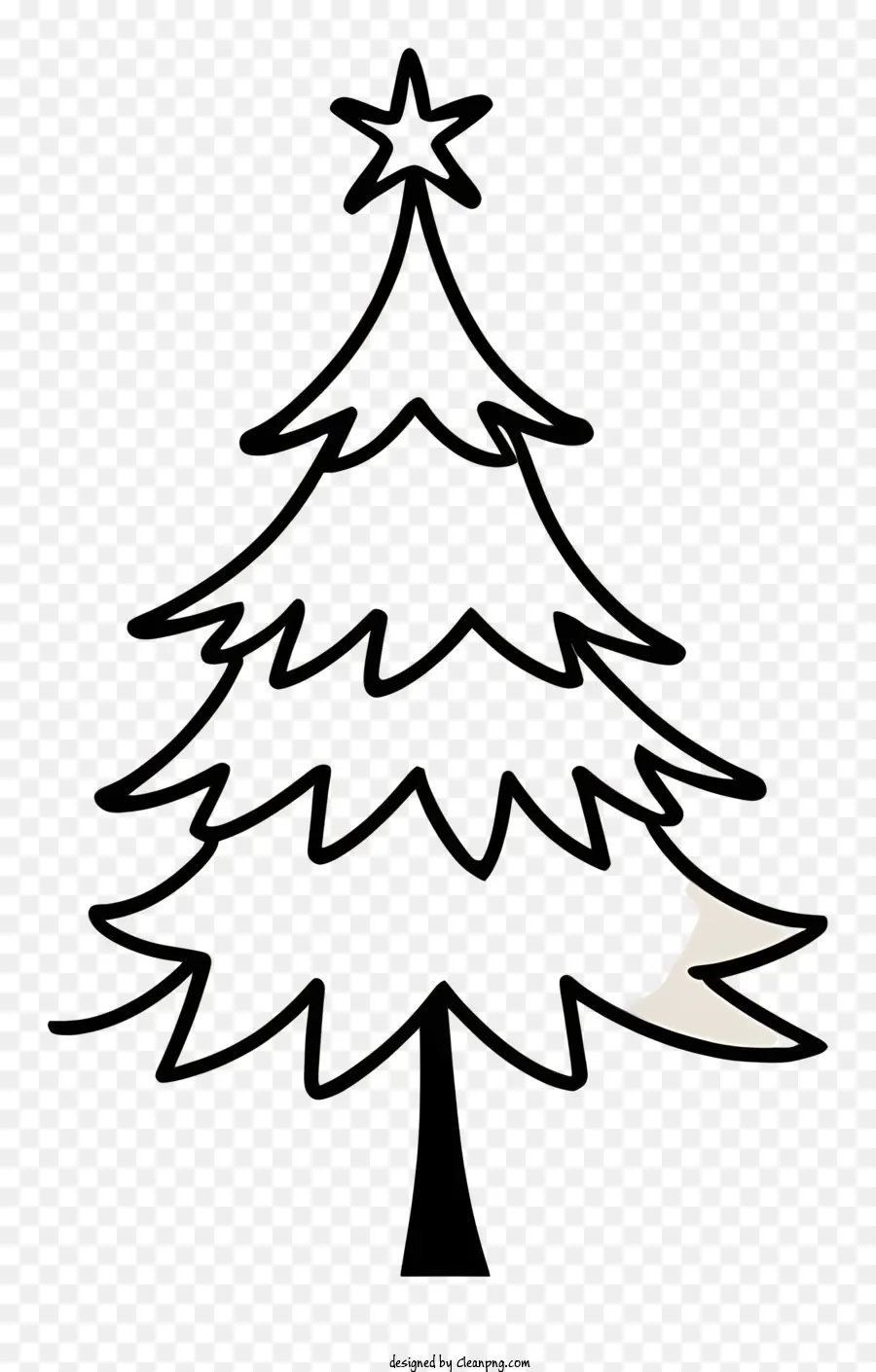 Weihnachtsbaum - Vektor Weihnachtsbaum mit weißen Lichtern, Dekorationen. 
Skalierbar, schattenlos