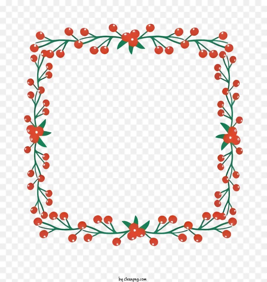 cornice di natale - Frame di Natale con bacche rosse su sfondo nero