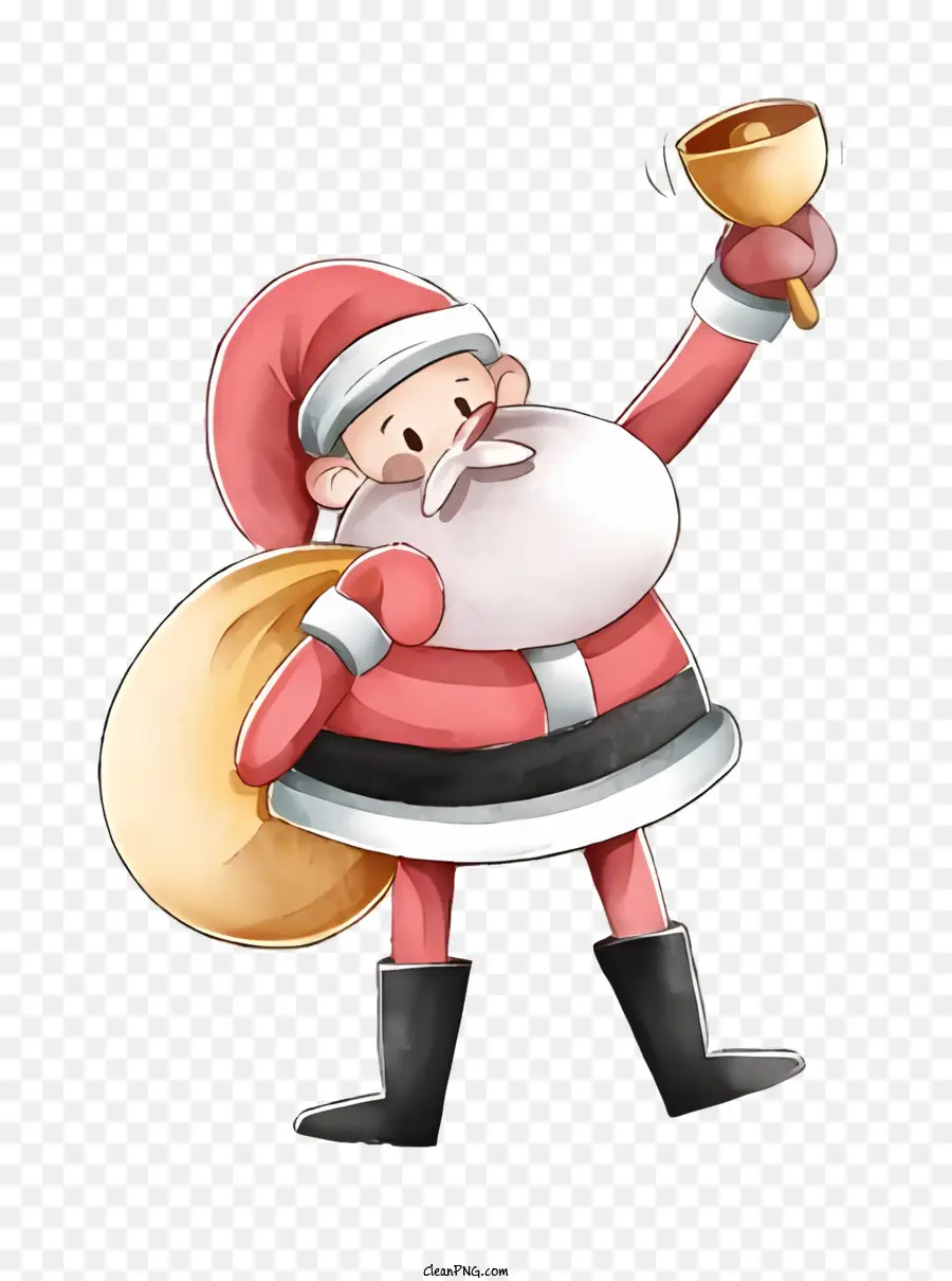 Weihnachtsmann - Santa Claus Cartoon Charakter hält eine Tasche