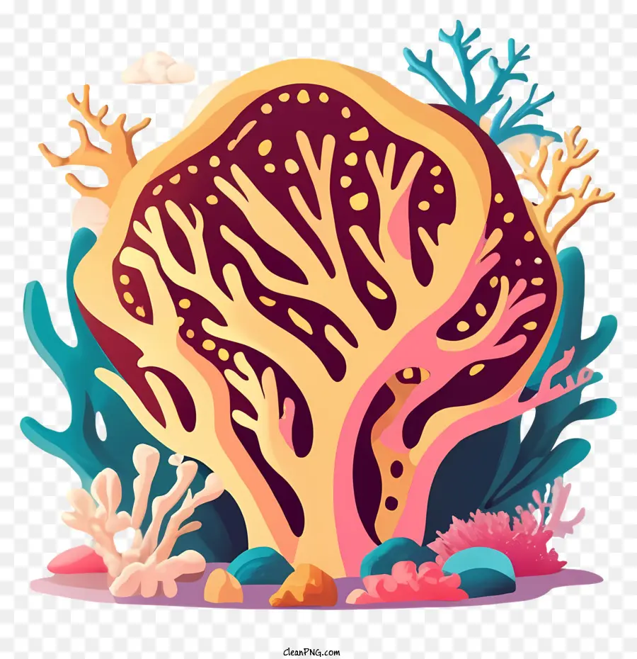 Cá rạn san hô đá thực vật là cá sống dưới nước - Rạn san hô đầy màu sắc, phẳng với sinh vật biển