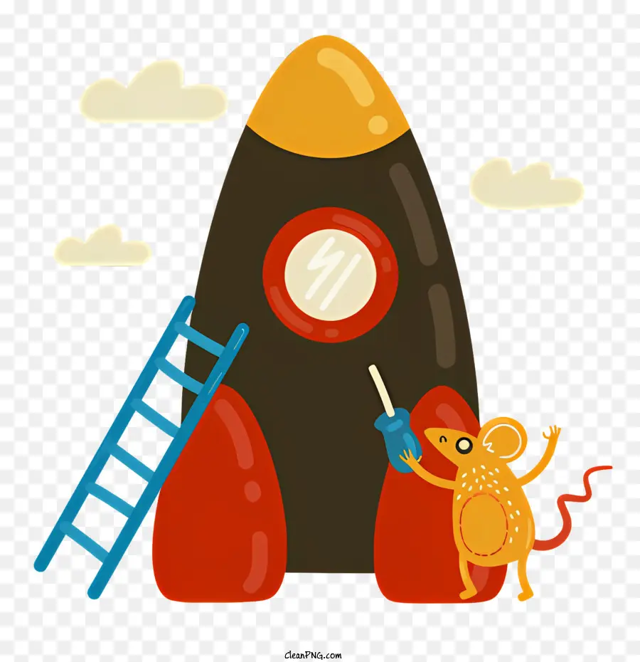 Rocket ra mắt chuột phi hành gia Chuột không gian khám phá Rocket Design Chuột trong Spacesuit - Chuột trong Spacesuit phóng tên lửa đầy màu sắc lên bầu trời