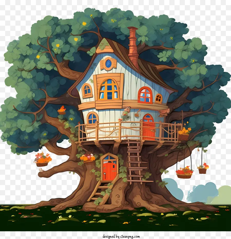 tree house treehouse cartoon children's book fairy tale