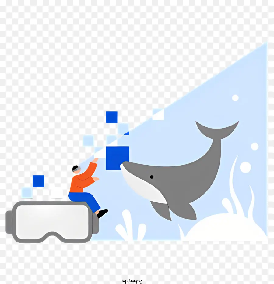occhiali da bagno che nuotano acqua blu dell'oceano delfino - Persona che nuota con delfino nell'oceano calmo