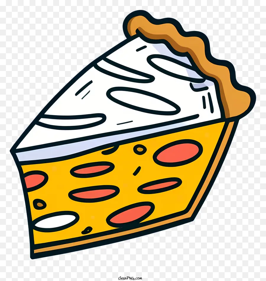 Flima di pizza di mozzarella pizzerata Finde Immagine in stile cartone animato - Fetta di cartoni animati realistica di pizza con condimenti