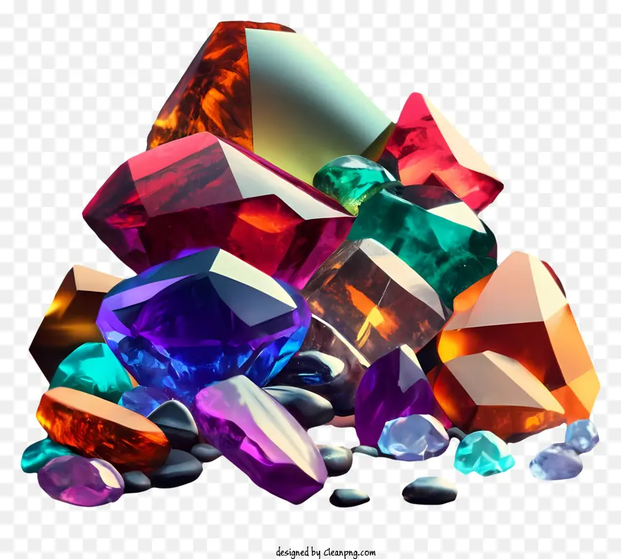 pietre preziose scintillanti scintillanti colorati scintillanti - Pietre di gemme colorate e scintillanti disposte in una pila casuale