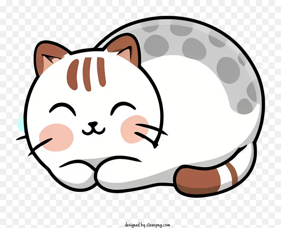 cartoon Katze - Cartoonbild der friedlichen, schlafenden Katze