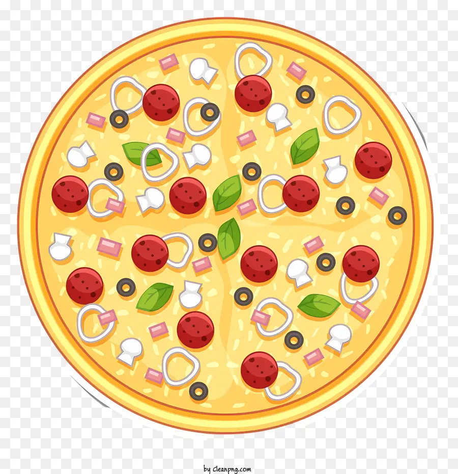Pizza al salame piccante - Pizza con peperoni, formaggio, pomodori, cipolle, olive