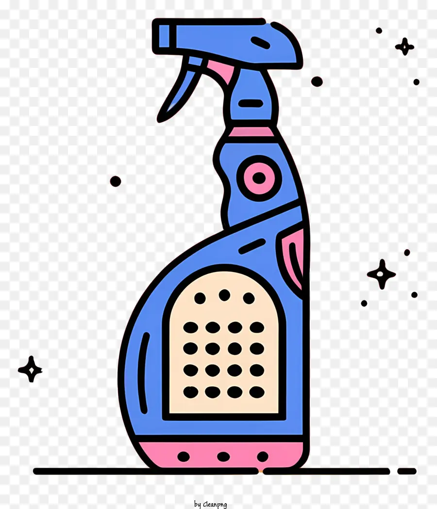 Sprühflasche rosa und blaues Etikett rosa und blaue Lösung Orange Sprühdüse sauber und glänzen - Sprühflasche mit rosa und blauer Lösung