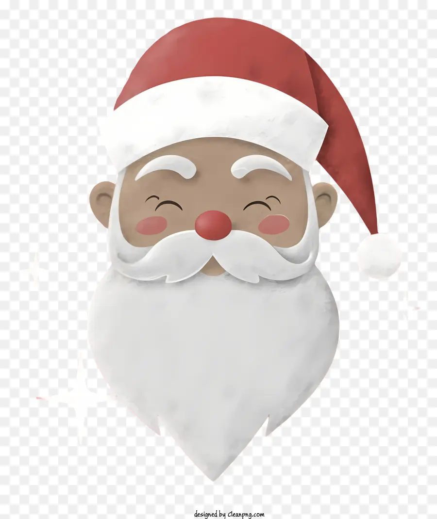 Weihnachtsmann - Schwarz -Weiß -Bild des lächelnden Weihnachtsmanns Claus