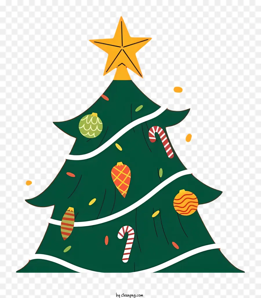 Weihnachtsbaum - Buntes Cartoon -Weihnachtsbaum mit Süßigkeitenstöcken