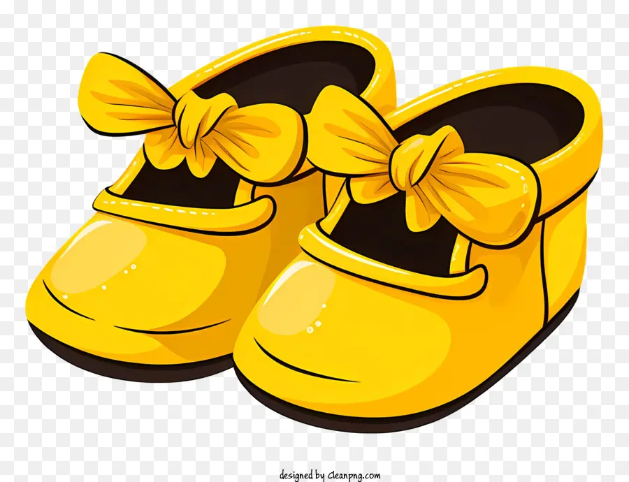 Yellow Baby Bootie Bow Tie Baby Bootie Shiny Baby Bootie nhựa baby bootie da bootie baby bootie - Bootie màu vàng với phụ kiện Bow Tie