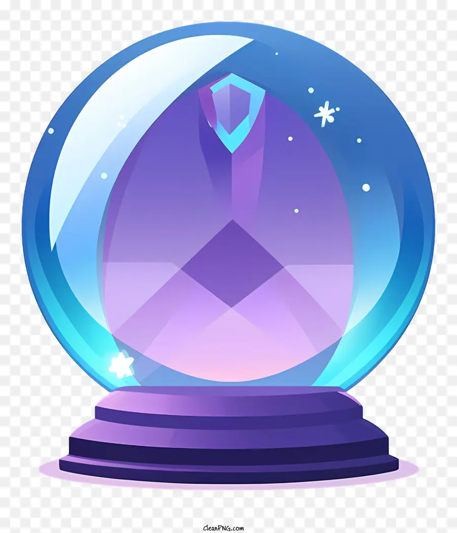 Sfondo stellato trasparente a sfera trasparente di cristallo a sfera di cristallo - Sfera di cristallo blu lucido con sfondo stellato