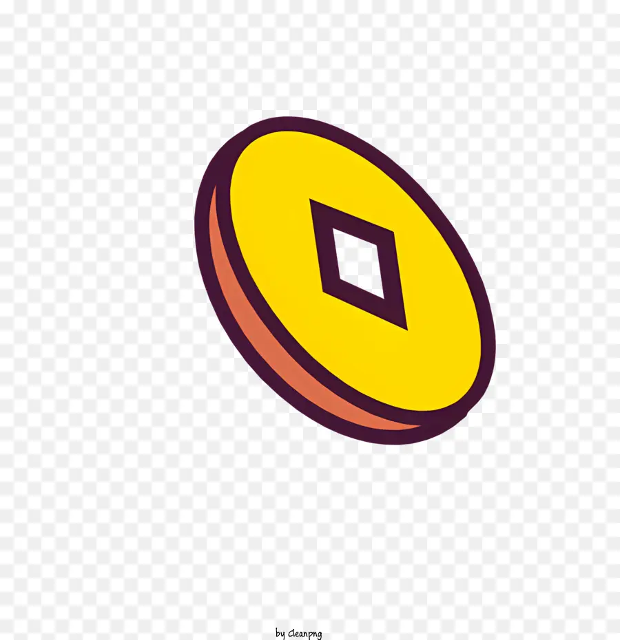 doughnut shop circular logo large hole yellow and orange colors shading
