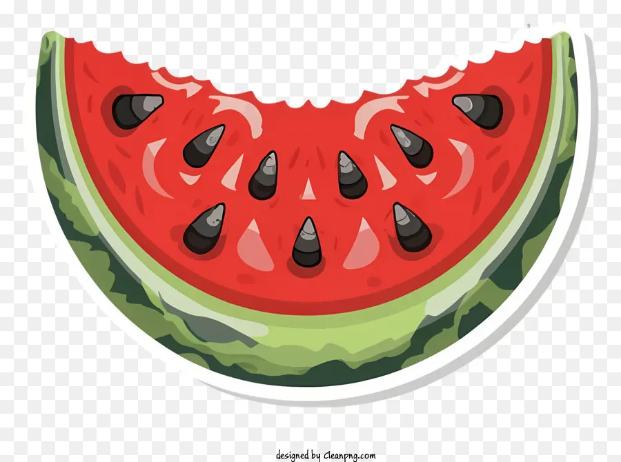 Wassermelonenaufkleber rot reife Wassermelonenaufkleber Rundes Wassermelonenaufkleber Reife Wassermelonenaufkleber Wassermelonenaufkleber mit Samen - Aufkleber mit rot reifen Wassermelone auf schwarzem Hintergrund