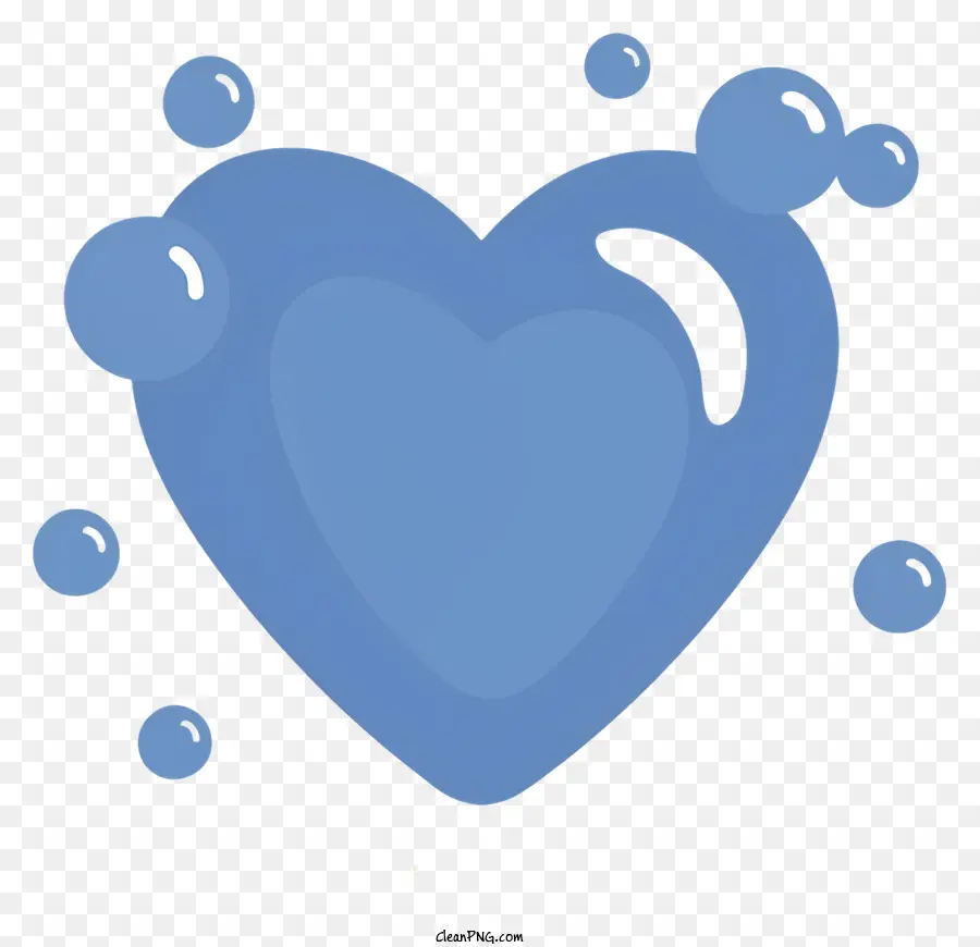 blue heart bubbles bubbly texture floating dark area