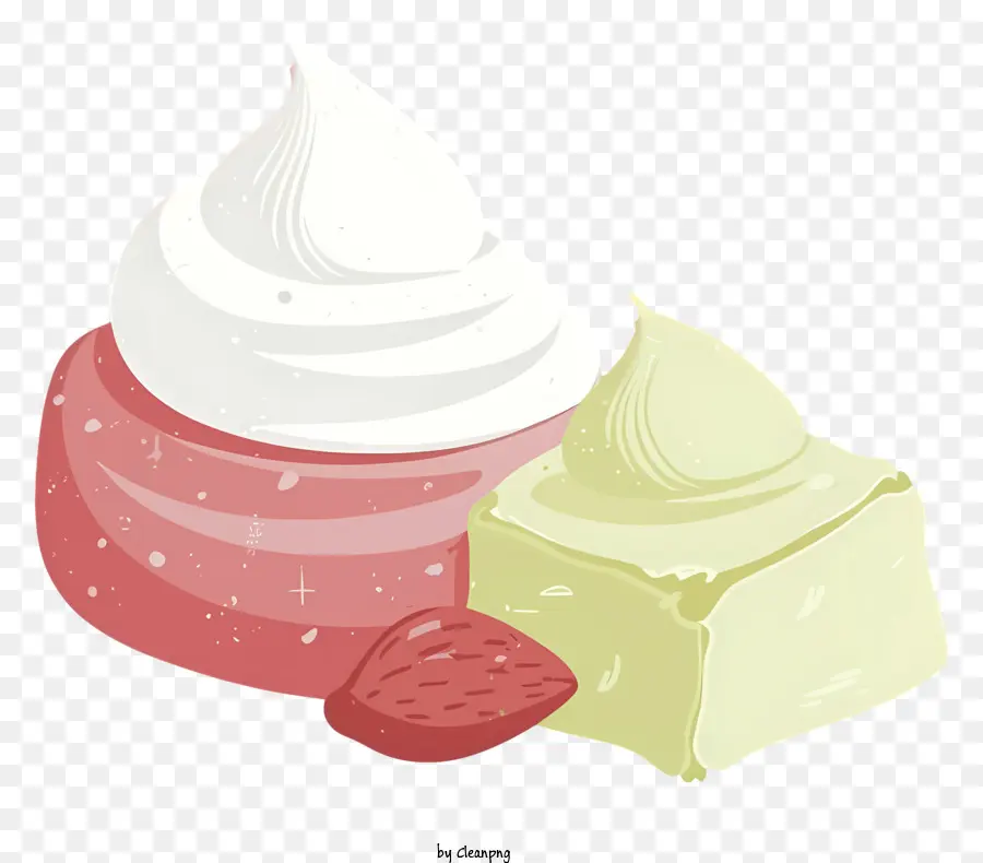 Schlagsauce Dessertschale Textur mit Schlagsahne -Sahne -Sauce - Schüssel mit Schlagsahne und Erdbeersauce