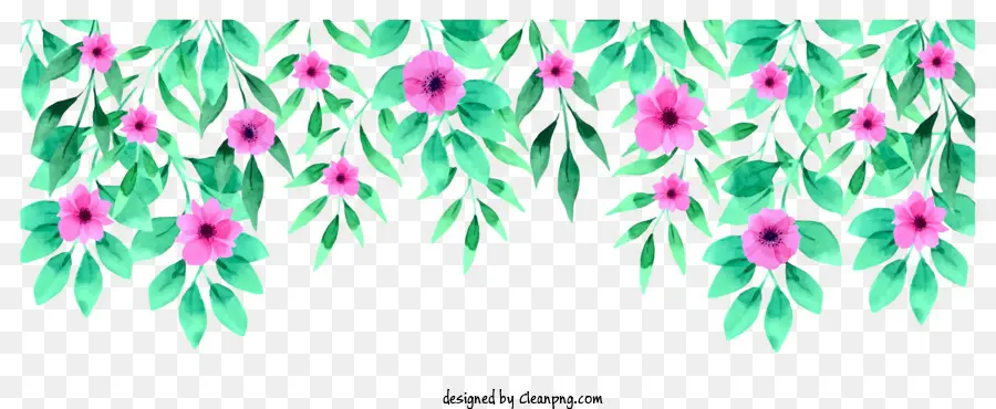 painting flower branch pink fresh