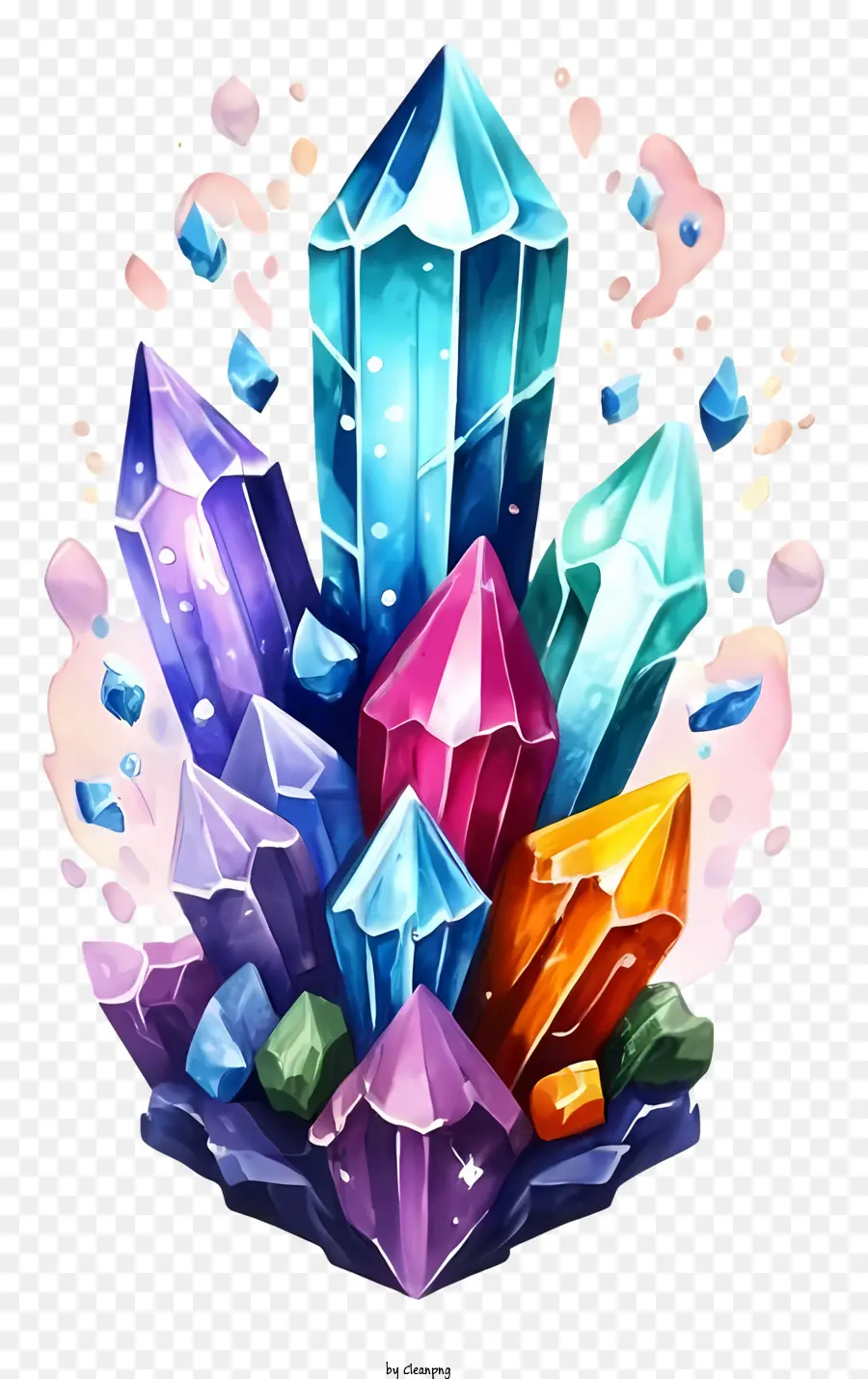 Kristalle farbenfrohe Formengrößen Stapel - Bunte Kristalle in verschiedenen Formen und Größenstapeln