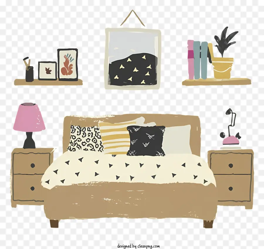 sfondo bianco - Camera da letto con design e calore moderni e minimalisti