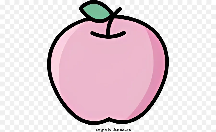 verde foglia - Immagine realistica di mela rosa con foglia verde