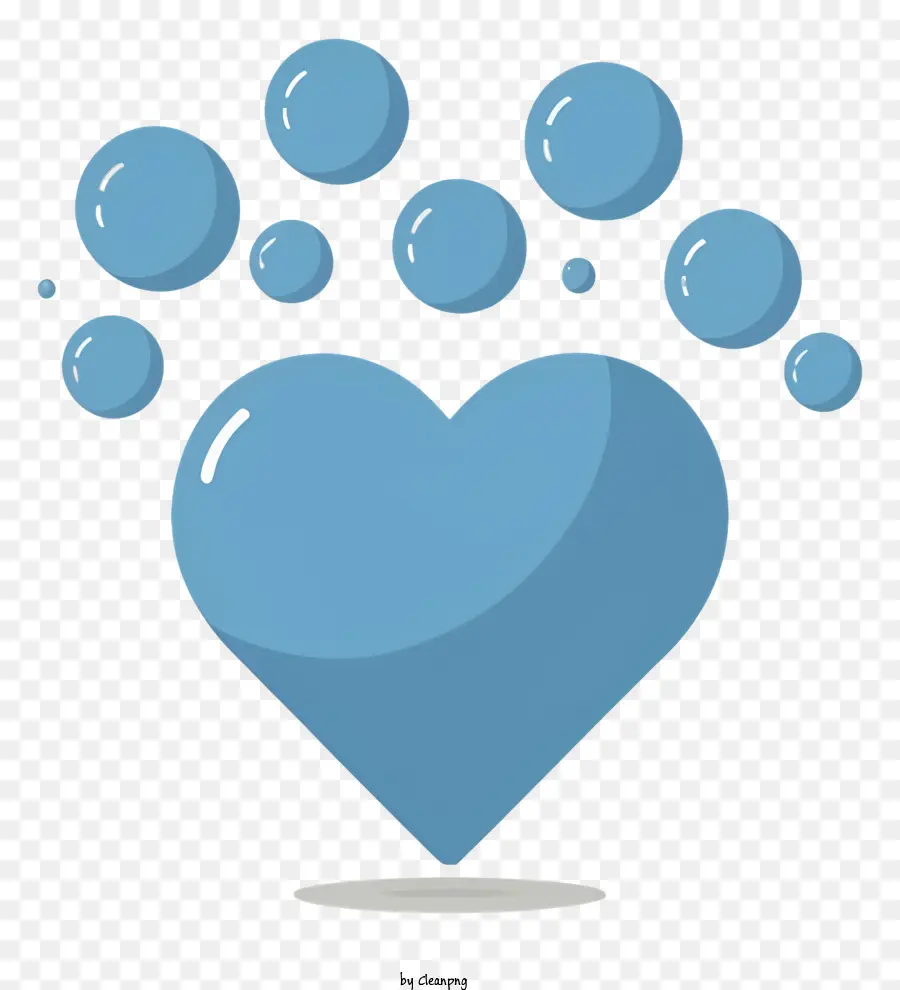 Seifenblasen - Blaues Seifenblasen Herz symbolisiert Liebe, Gefühle