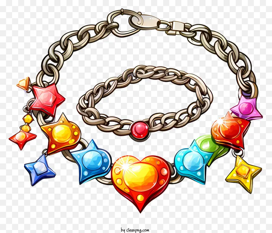 jewelry colorful hearts stars crystals