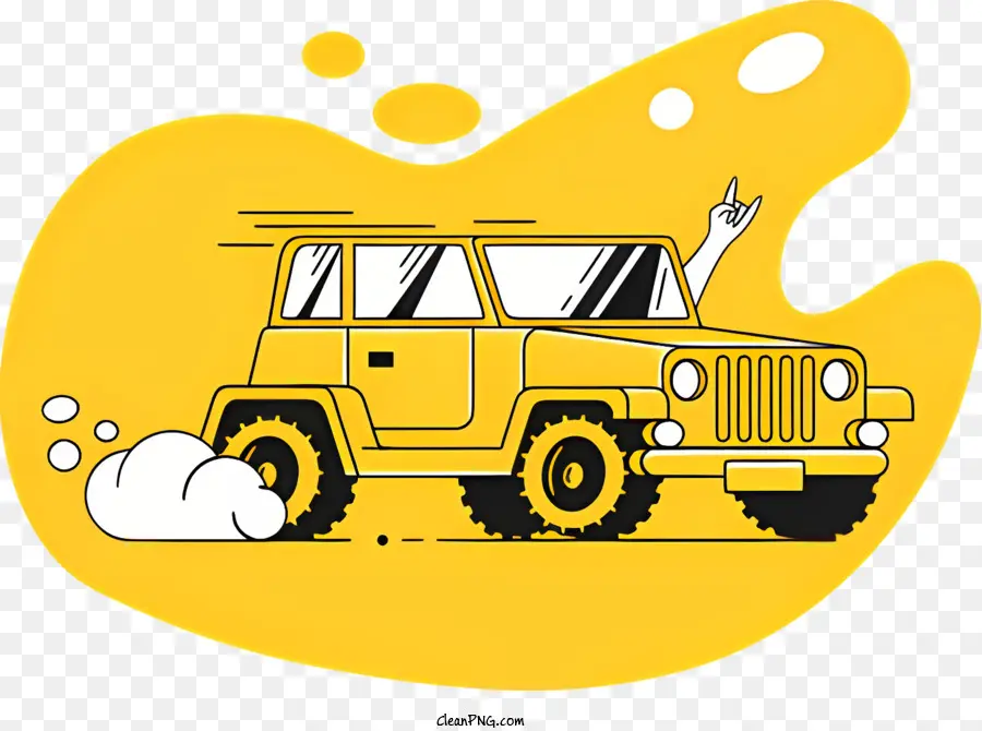 xe màu vàng đường đất gập gh - Xe màu vàng trên con đường đất gập ghềnh, đen và trắng