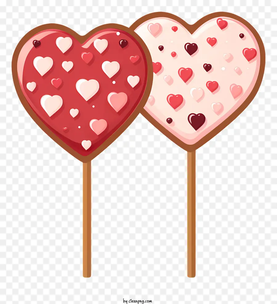 Lollipop a forma di cuore Cioccolato Lollipop San Valentino Candy Romantico Gioco di cioccolato Gioco di San Valentino - Lollipop al cioccolato a forma di cuore con cuori bianchi e rosa